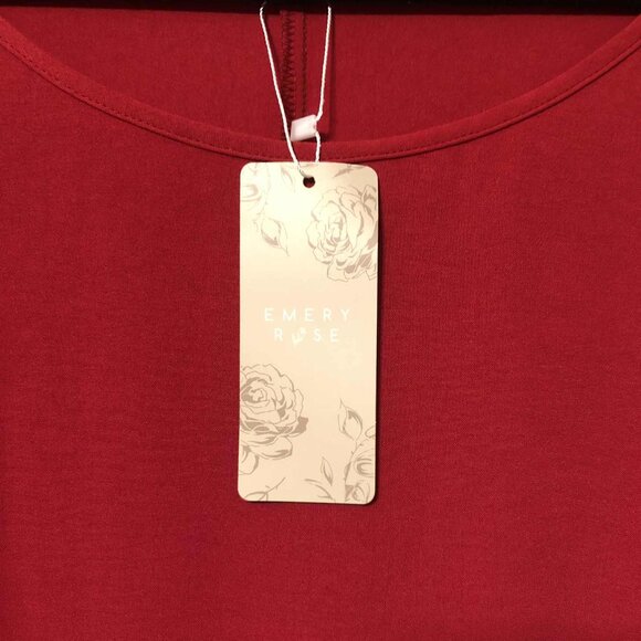 Emery Rose Red Blouse | Size 5X / 22 | Plus Size Boho Inspired Tunic Top NWT - Picture 6 of 8
